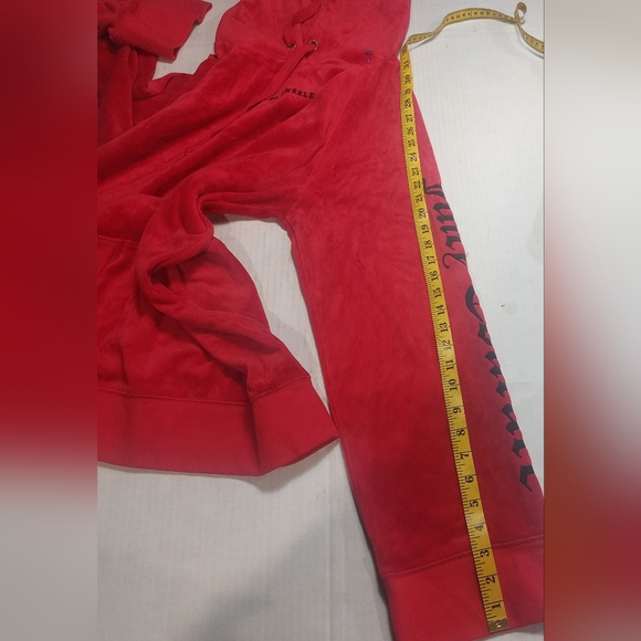 Juicy Couture Oversized Red Hoodie Sweatshirt Size Large - Picture 14 of 16